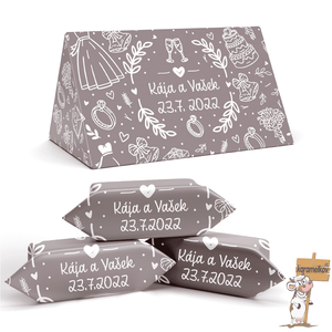 #012 KARAMELKY NA SVATBU V malé KRABIČCE (po 3 kusech)